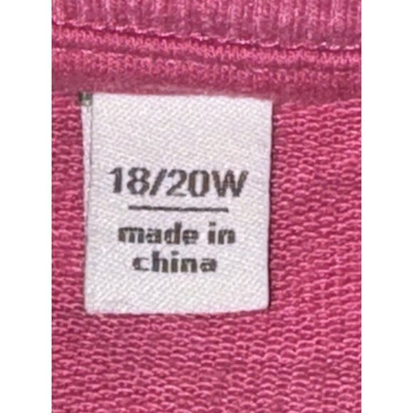 Cato Womens 2XL 18/20 Blouse Top Pullover Eyelet Details Sleeves Pink - Picture 7 of 9